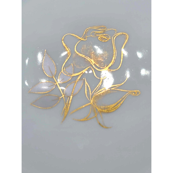 Vintage KPM Krister Germany 9 3/4" Oval Small Serving Platter. Gold Rose Design - Picture 3 of 9